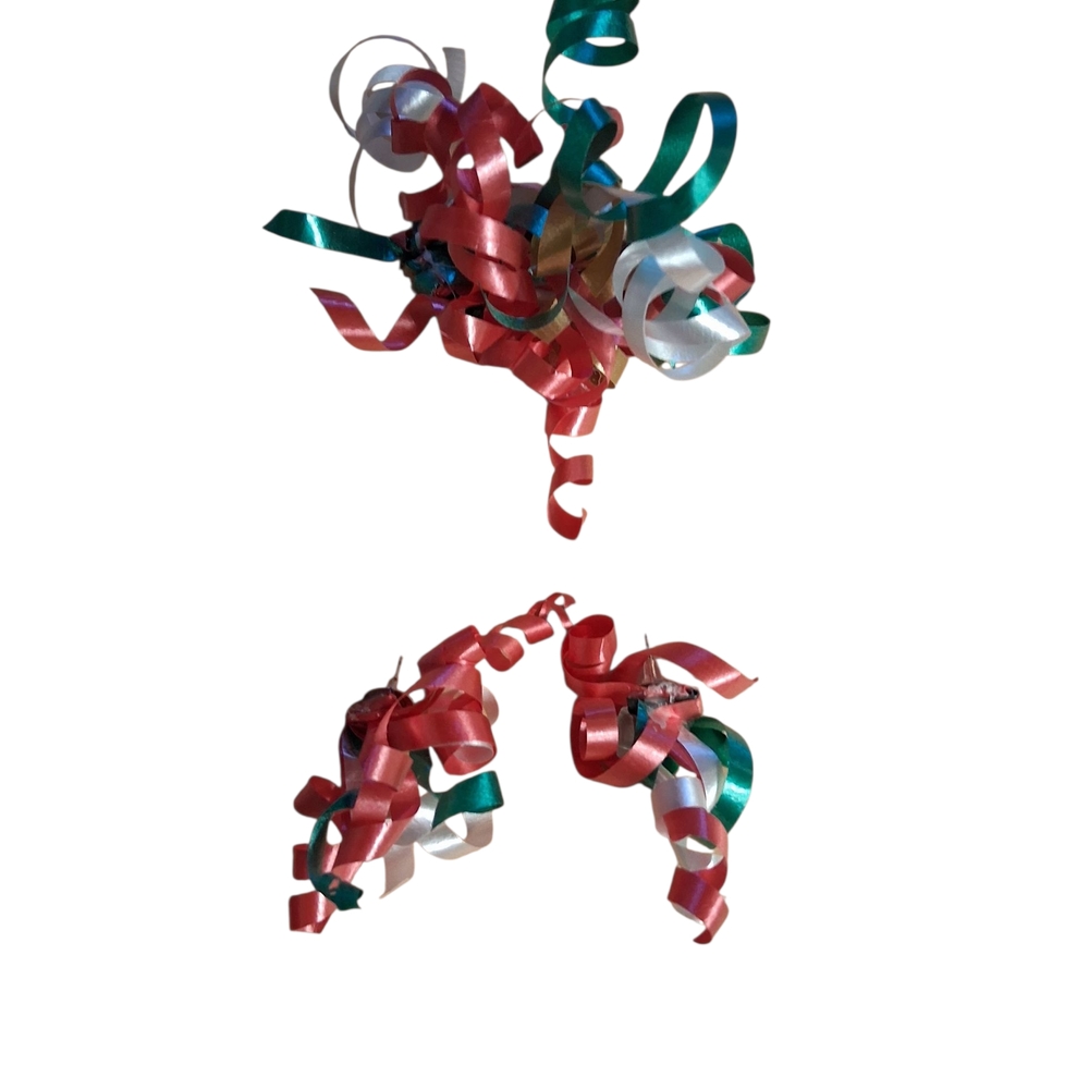 Festive Multicolor Ribbon Earrings